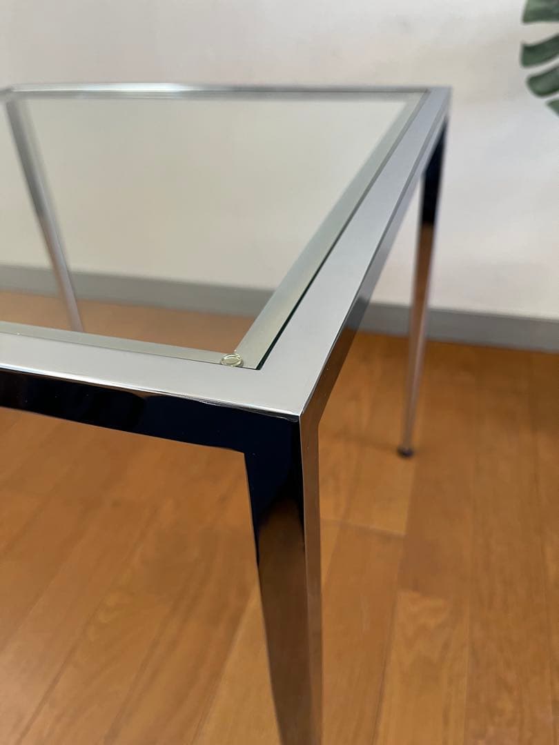 モダンスタイル　ガラスサイドテーブル　ミッドセンチュリー　ヴィンテージ　90's