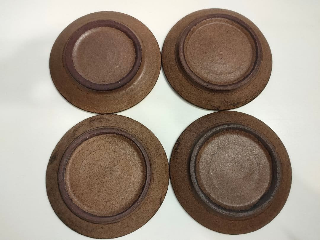 小澤基晴　ブロンズ６寸リム皿　２点