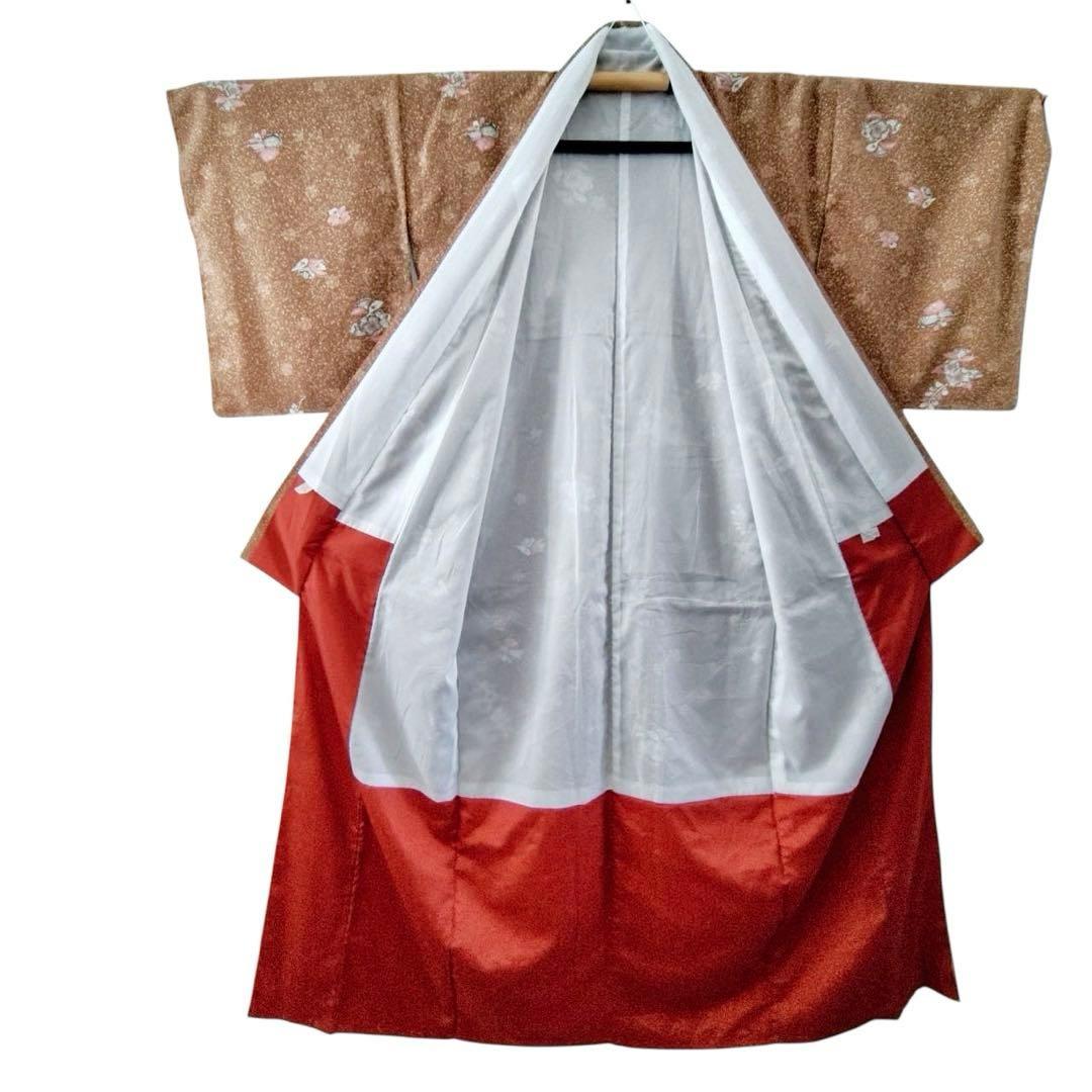 未使用近い　美品　袷　高級化繊　辻が花　小紋　フルセット