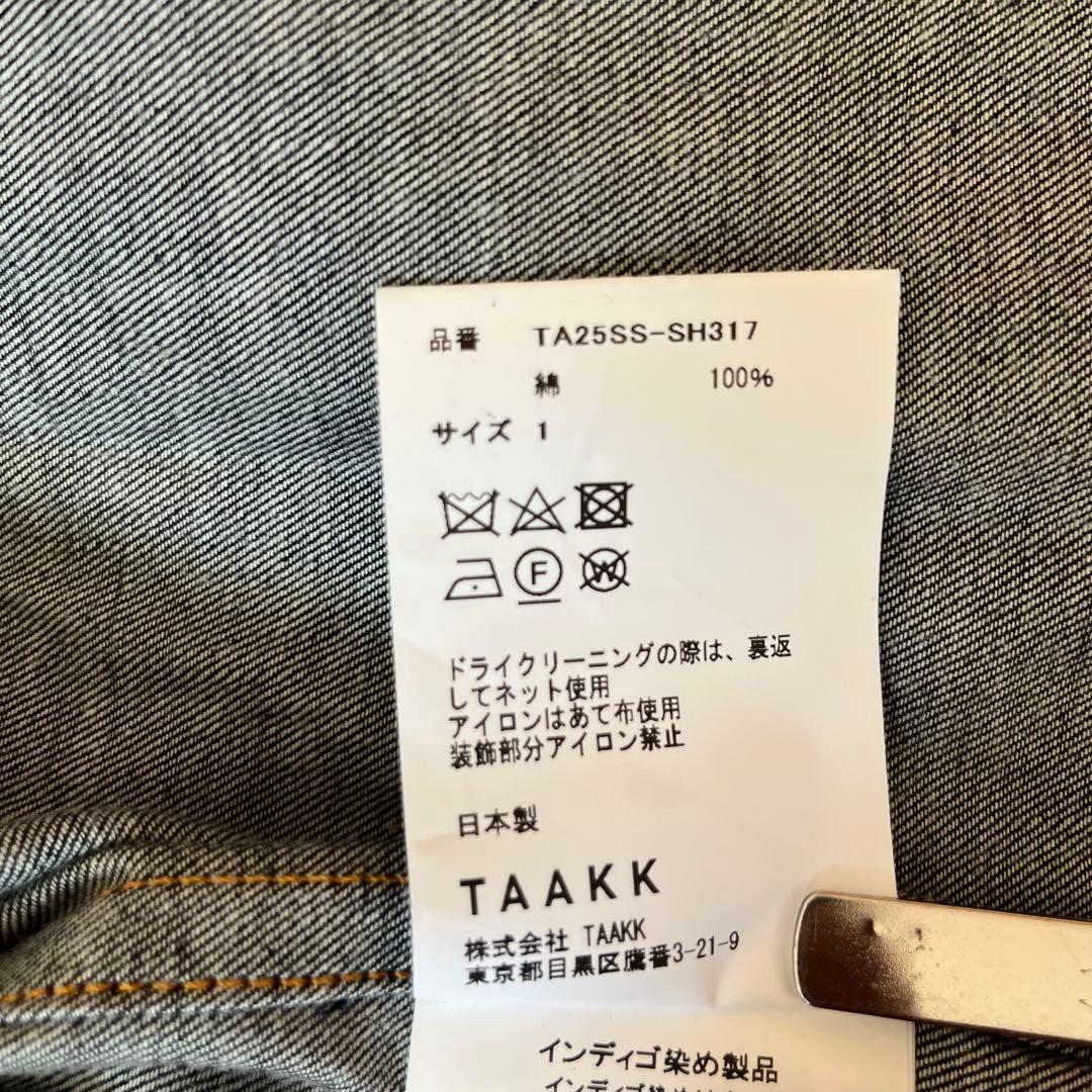 【未使用タグ付き】TAAKK ターク 25SS 刺繍デニムシャツ サイズ1 長袖