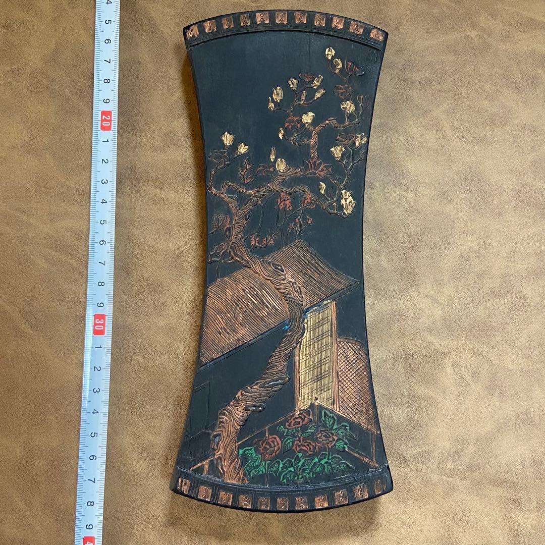 中国・金彩図・書画墨・韶景軒・嘉慶年製　古墨　552g