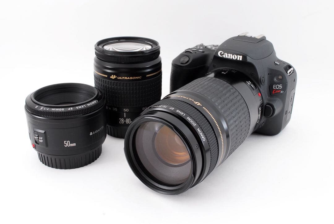 キャノン☆canon kiss x9☆標準＆望遠＆単焦点レンズセット