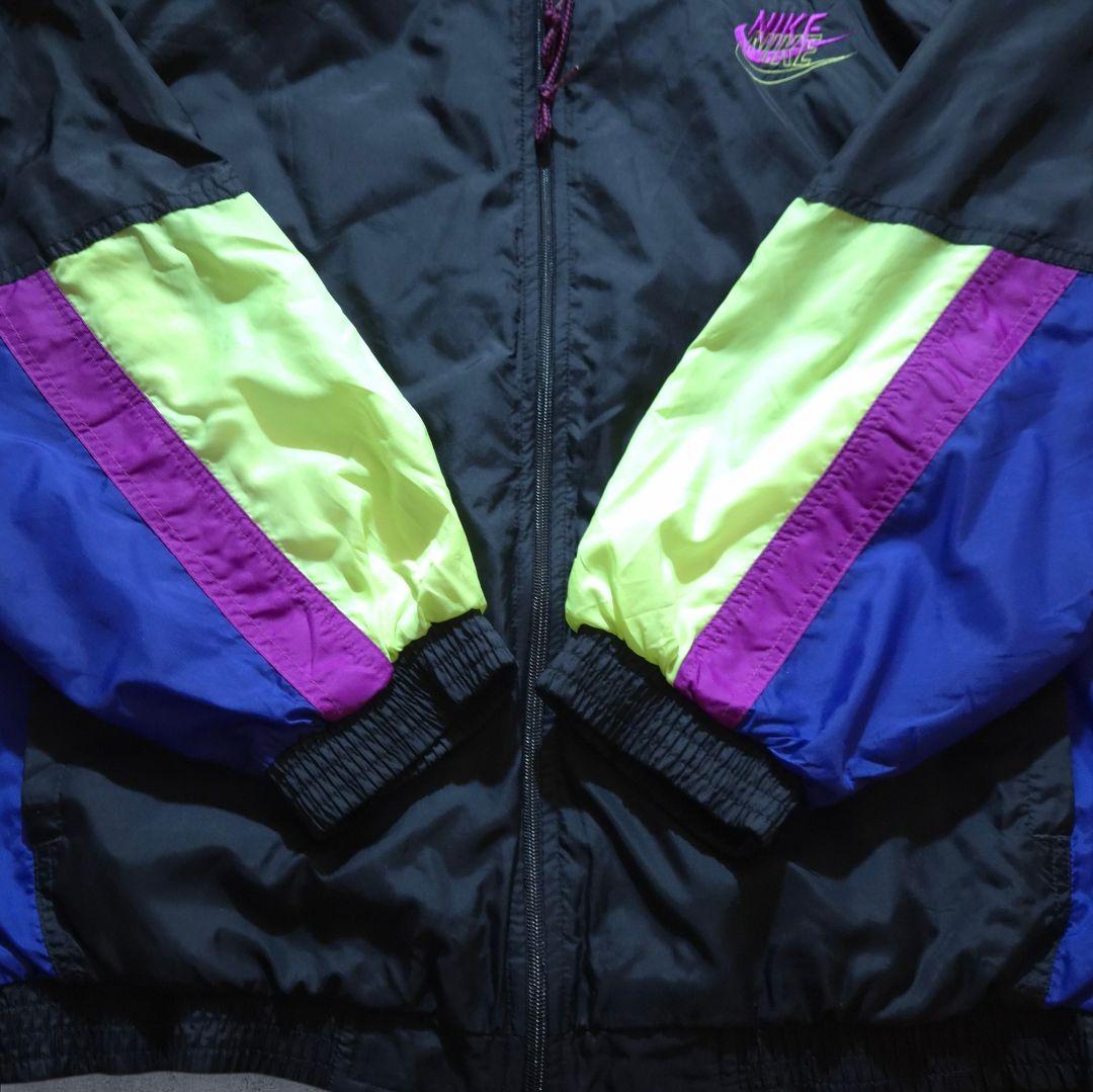90s 銀タグ NIKE ナイキ ナイロンジャケット スウッシュ刺繍ロゴ