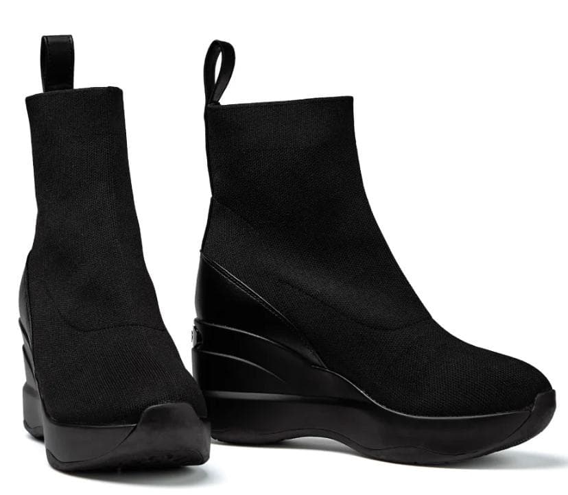 Fluffy様　足長効果抜群　10cmヒール　ニットブーツ　中敷きふかふか