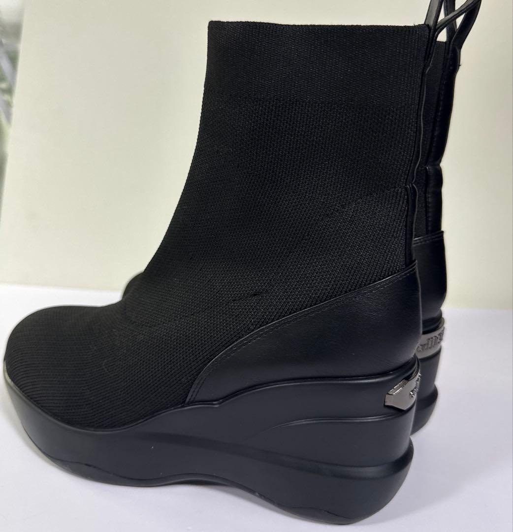 Fluffy様　足長効果抜群　10cmヒール　ニットブーツ　中敷きふかふか