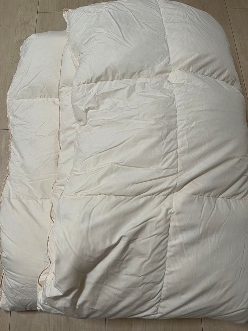 羽毛布団 日本製 400dp 羽毛布団 ホワイトダックダウン シングル 美品
