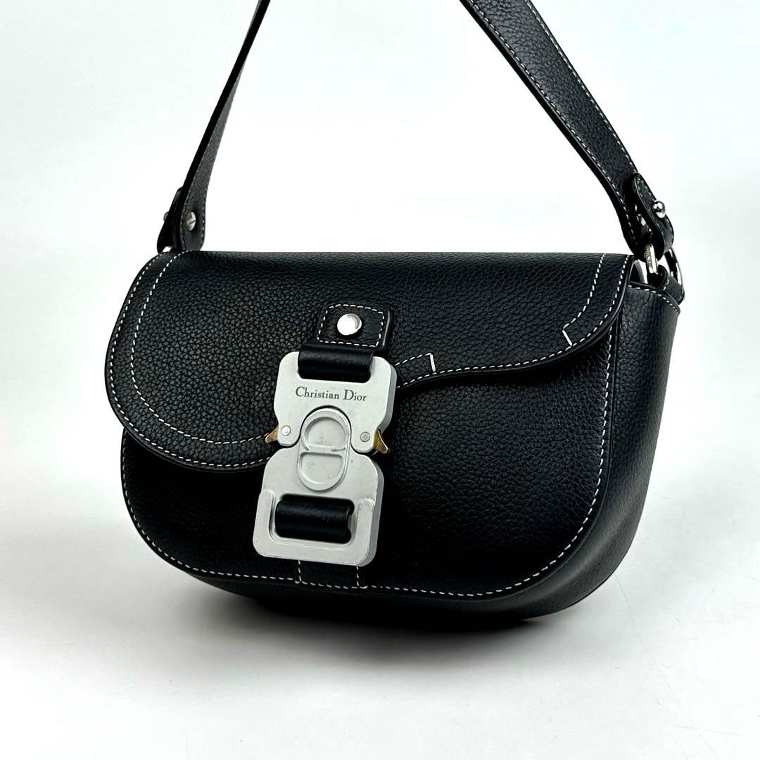 極美品■ディオール　サドル　ショルダーバッグ　メッセンジャー　ミニ　カーフレザー