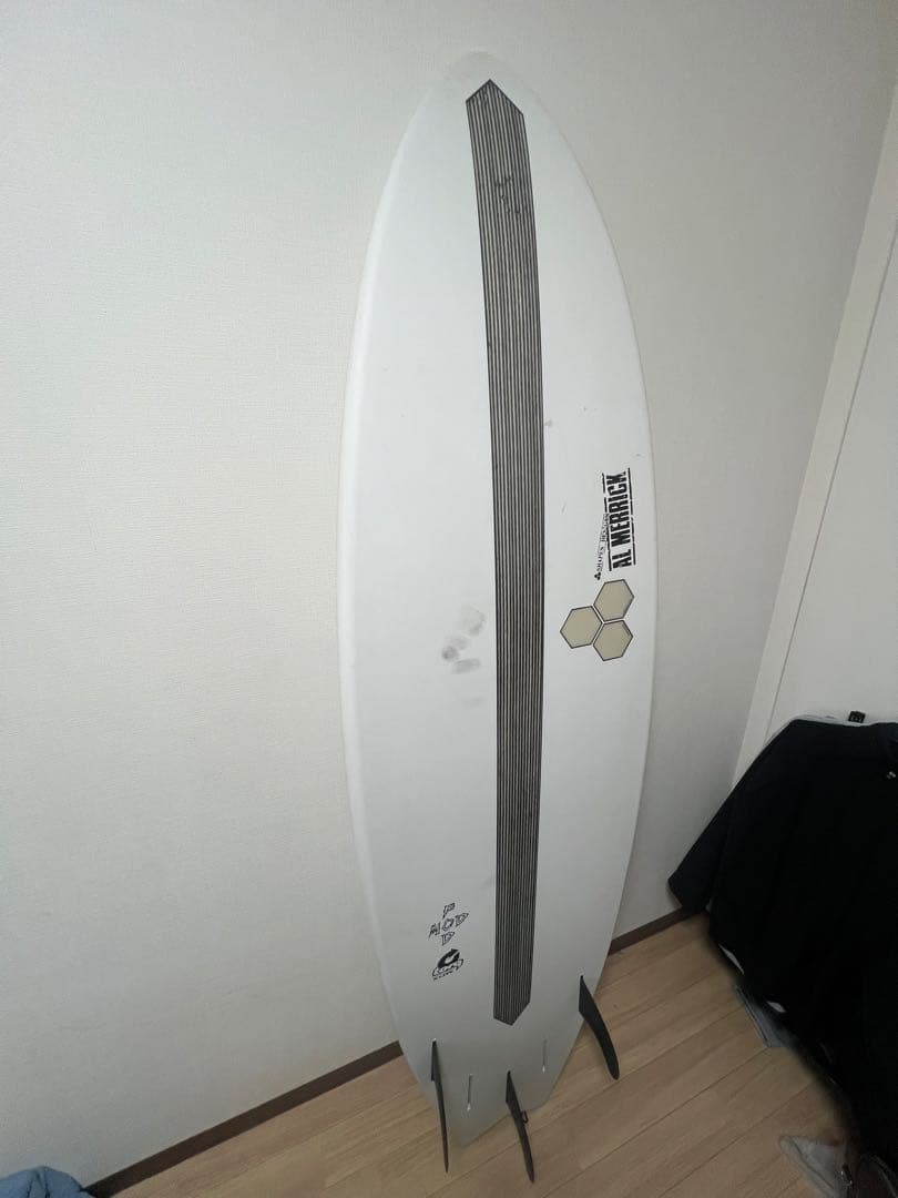 池上豊アルメリック　ファンボード 6'6\" リーシュ、フィン付き