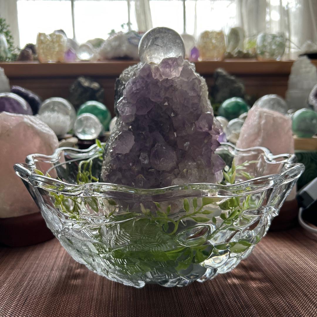 ✨破格✨絶品‼️アメジスト☆噴水☆天然石☆ファウンテン☆高さ24㎝⭐︎秘蔵品⭐︎レア⭐︎