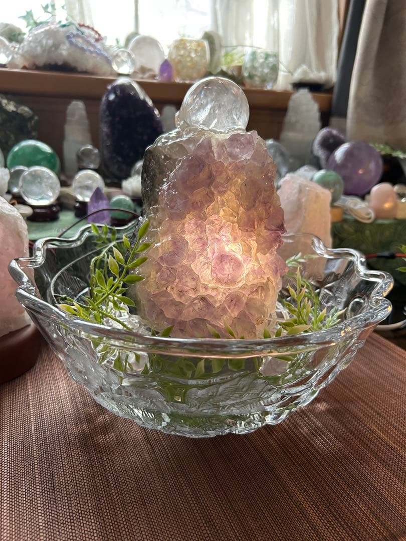 ✨破格✨絶品‼️アメジスト☆噴水☆天然石☆ファウンテン☆高さ24㎝⭐︎秘蔵品⭐︎レア⭐︎