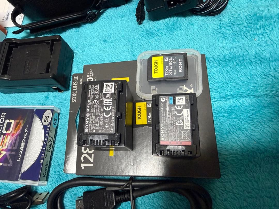 ブラックSONY FDR-AX45AビデオカメラSDカードTOUGH 128G他