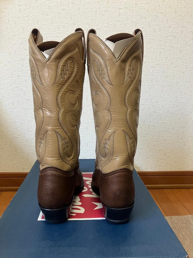 トニーラマ　ウエスタンブーツ　ブラウン/ベージュ レザー　６C　23cm