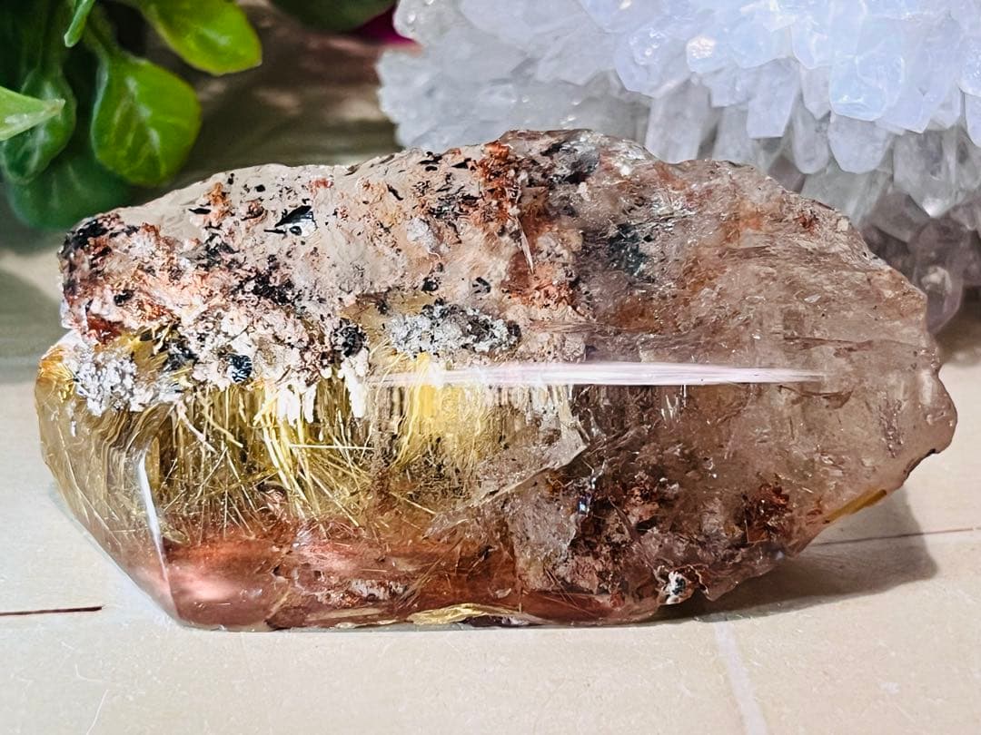 タイチン　ゴールド　ルチルクォーツ　スモーキークリスタル　水晶　原石