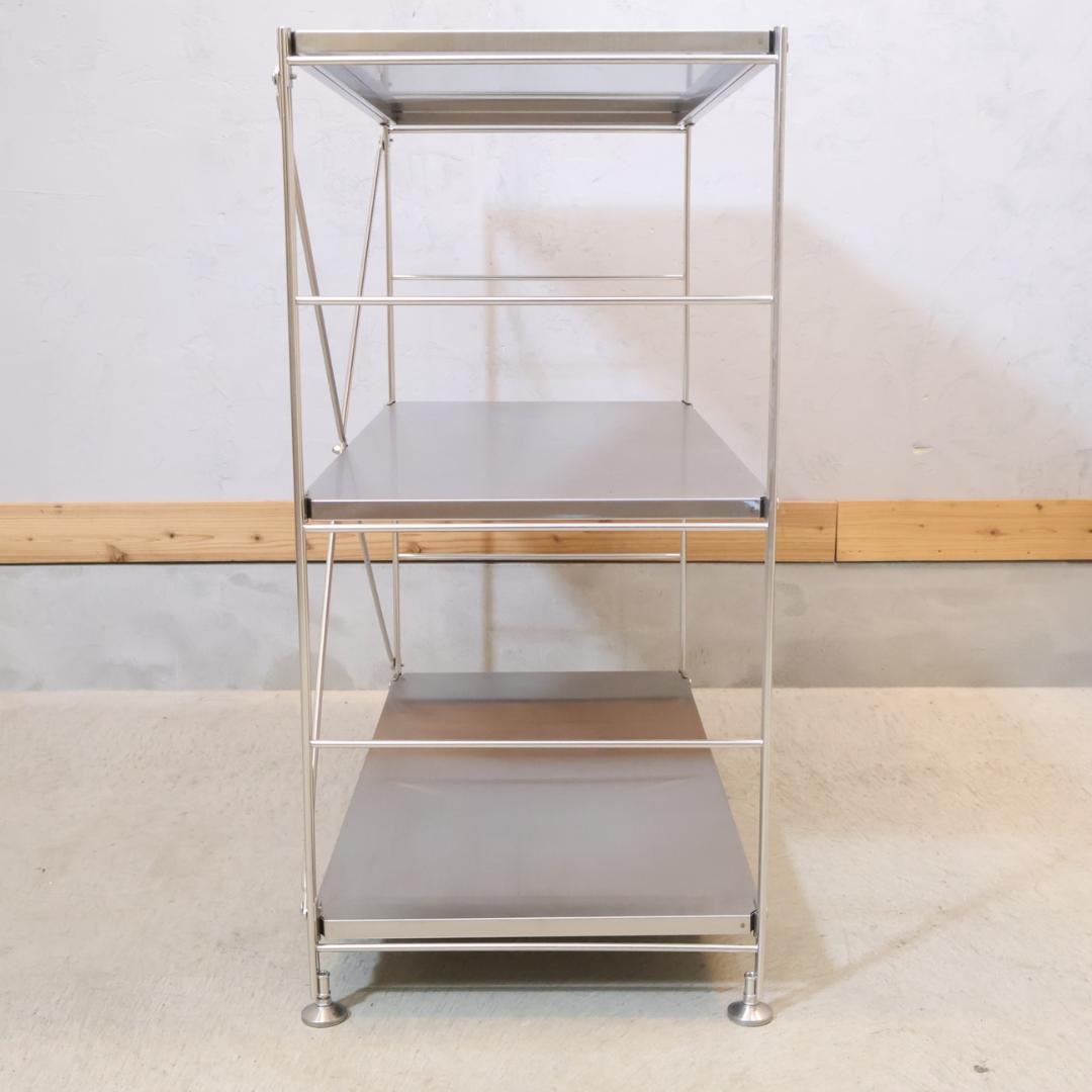 無印良品 MUJI ステンレス 3段ユニットシェルフ シンプル 飾り棚 ラック