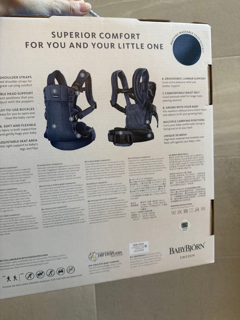 ベビービョルン 抱っこひも メッシュ素材で快適 HARMONY ネイビーブルー