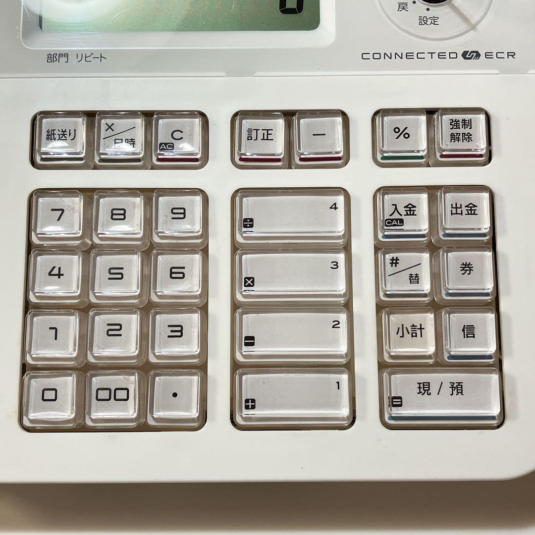 美品 CASIO 電子レジスターSR-G3-WE ロール紙付属 業務用店舗用品