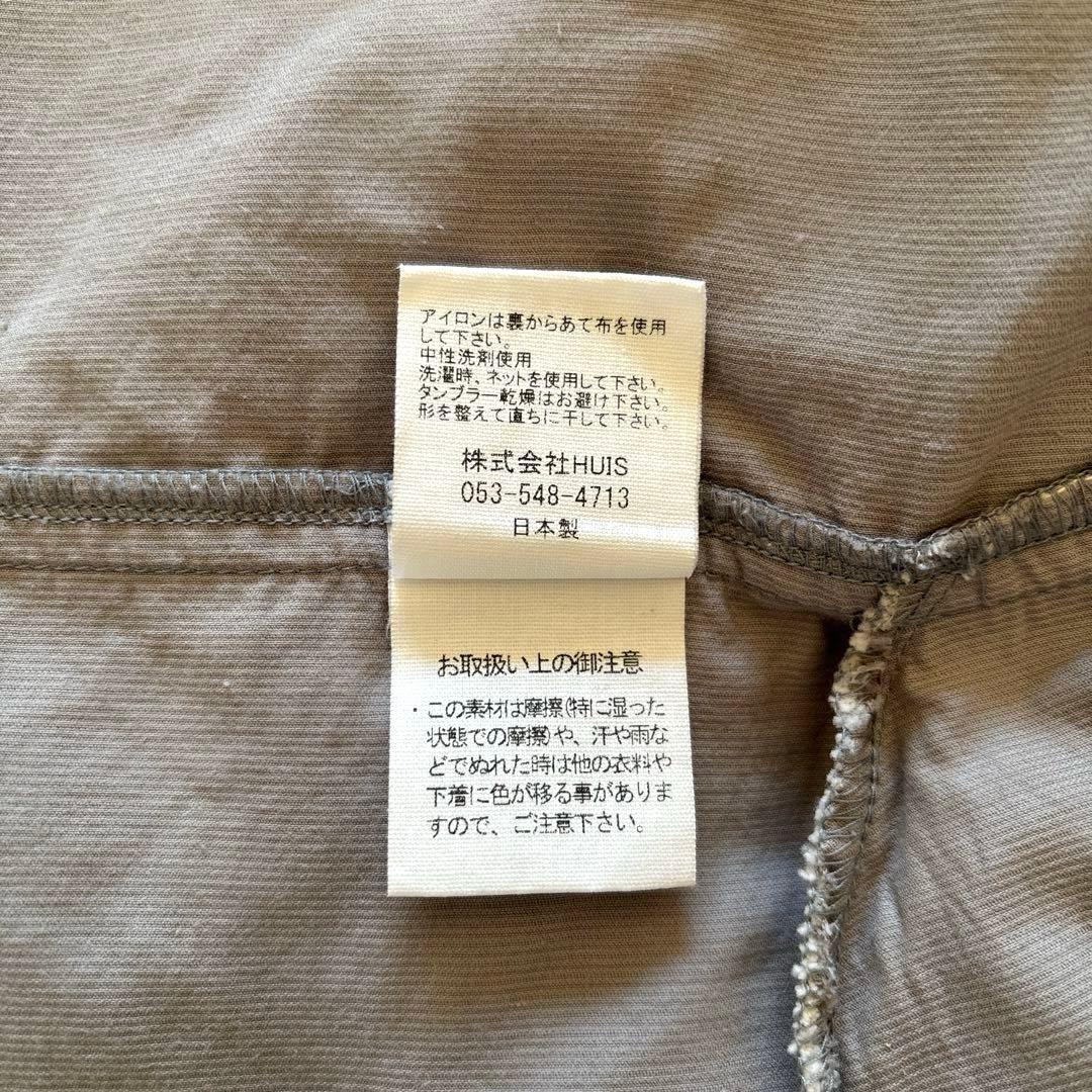 HUIS ハウス 遠州織物 みじんコール ロング シャツ グレー ゆったり