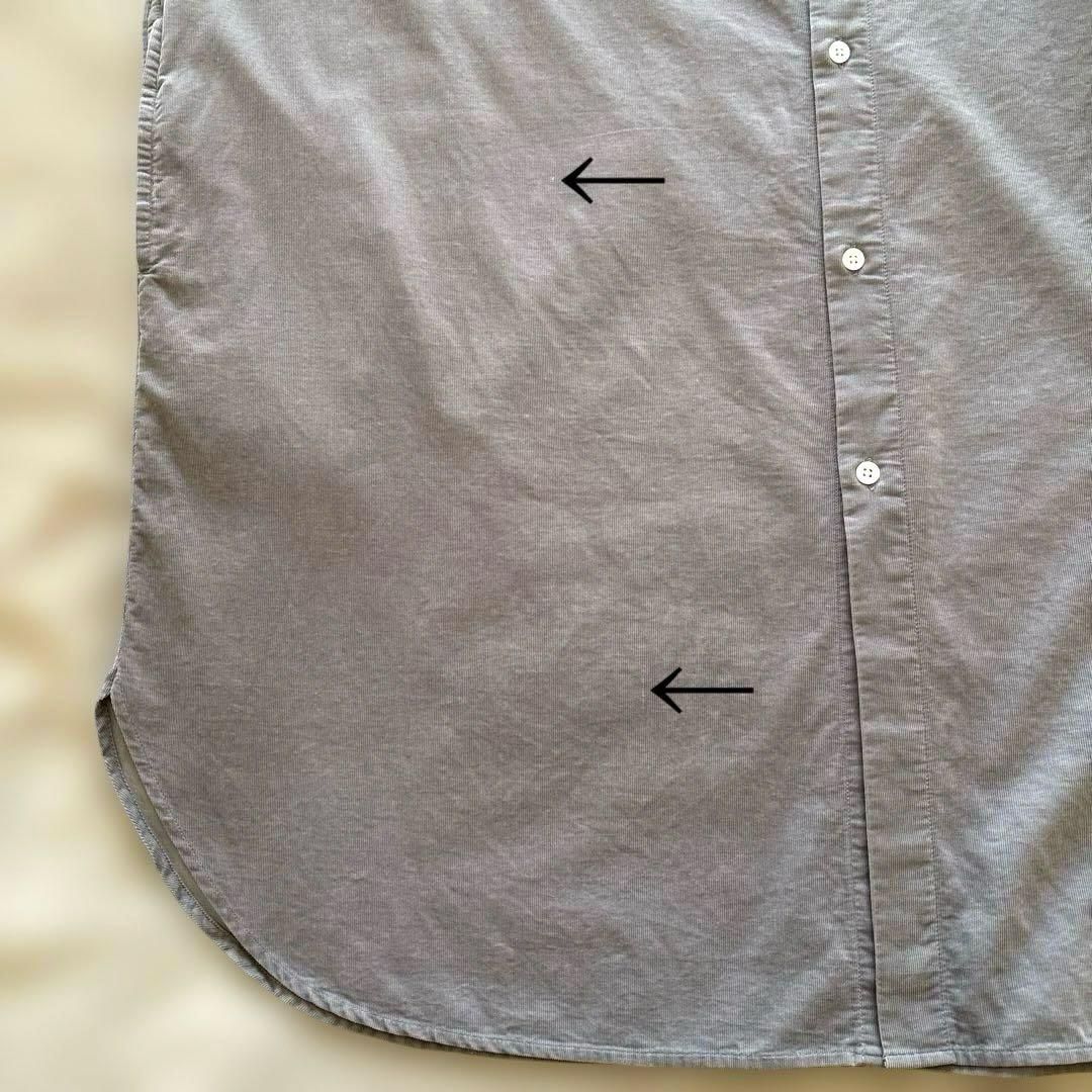 HUIS ハウス 遠州織物 みじんコール ロング シャツ グレー ゆったり