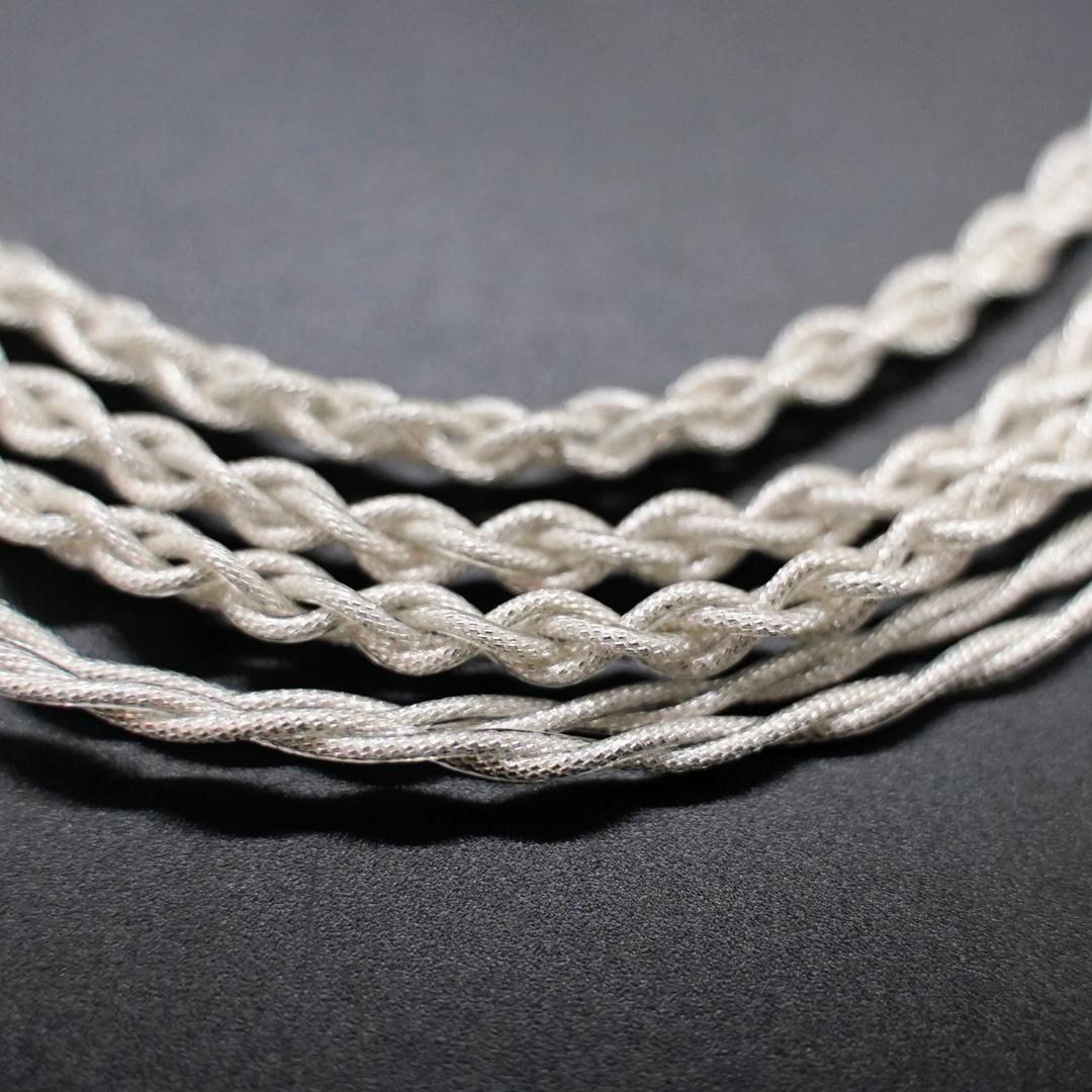 【1点のみ】7N粒子単結晶銅銀メッキ リッツ構造ケーブル IE500 4.4mm