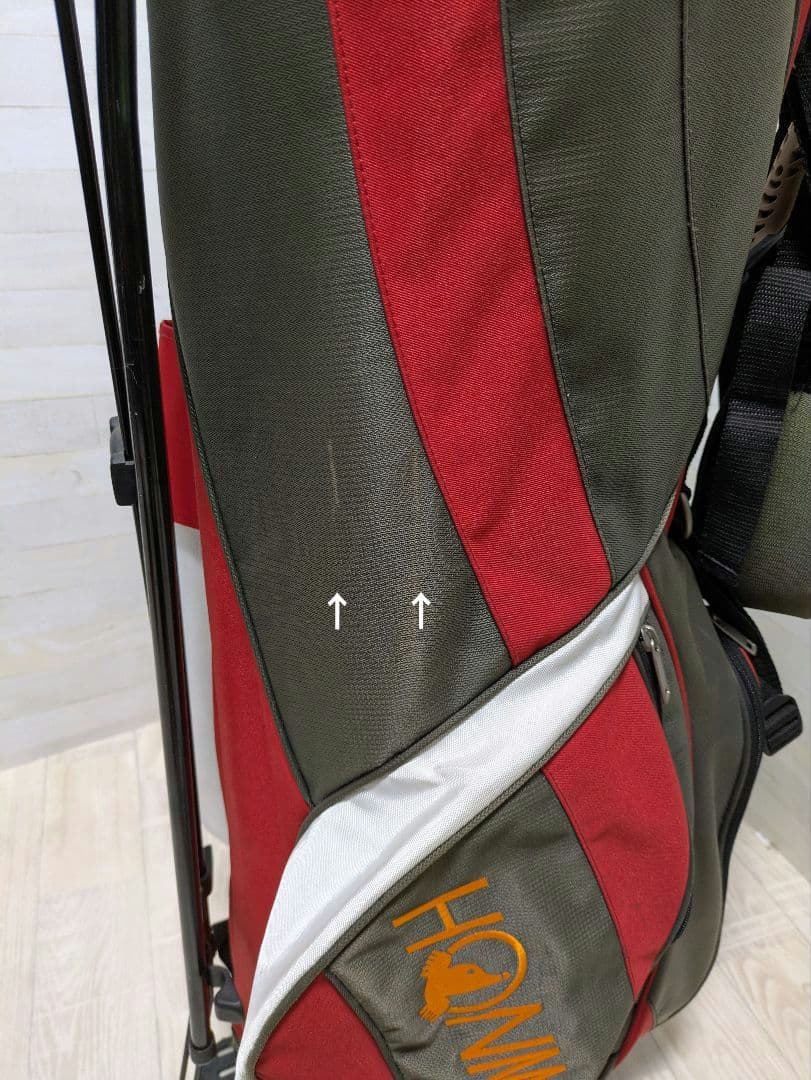 HONMA キャディバッグ スタンド付き レッド✕スモーキーグリーン