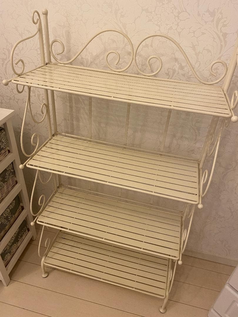 ロートアイアン　シェルフ　ホワイト　姫系