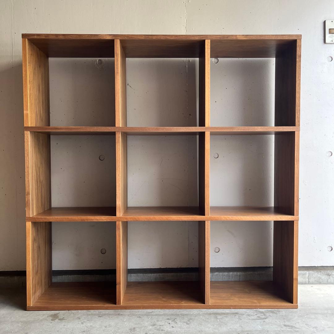 無印★スタッキングシェルフセット・３段×３列・ウォールナット材