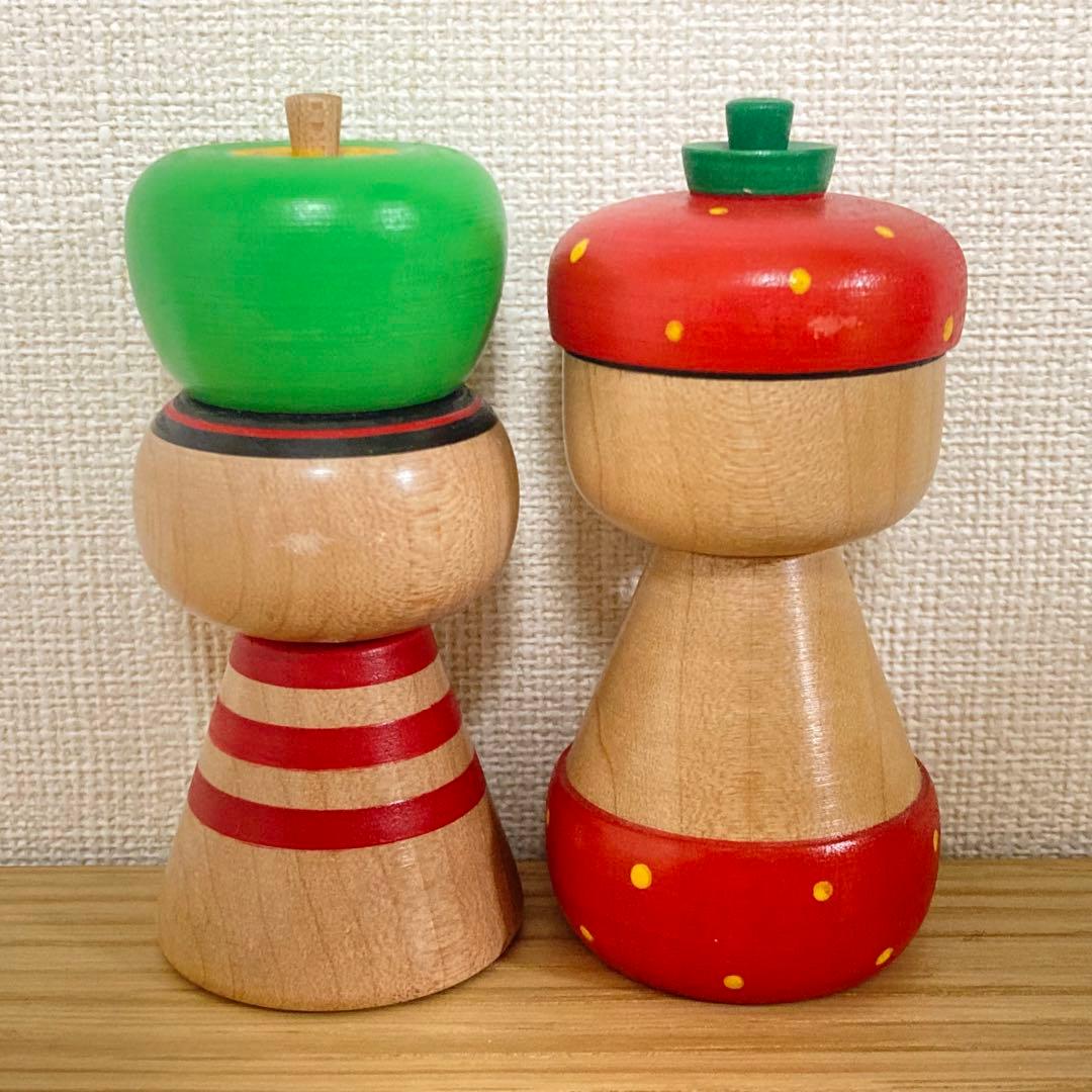 クッキーズ cookies いちご 青りんご 2体セット こけし 青森 弘前市