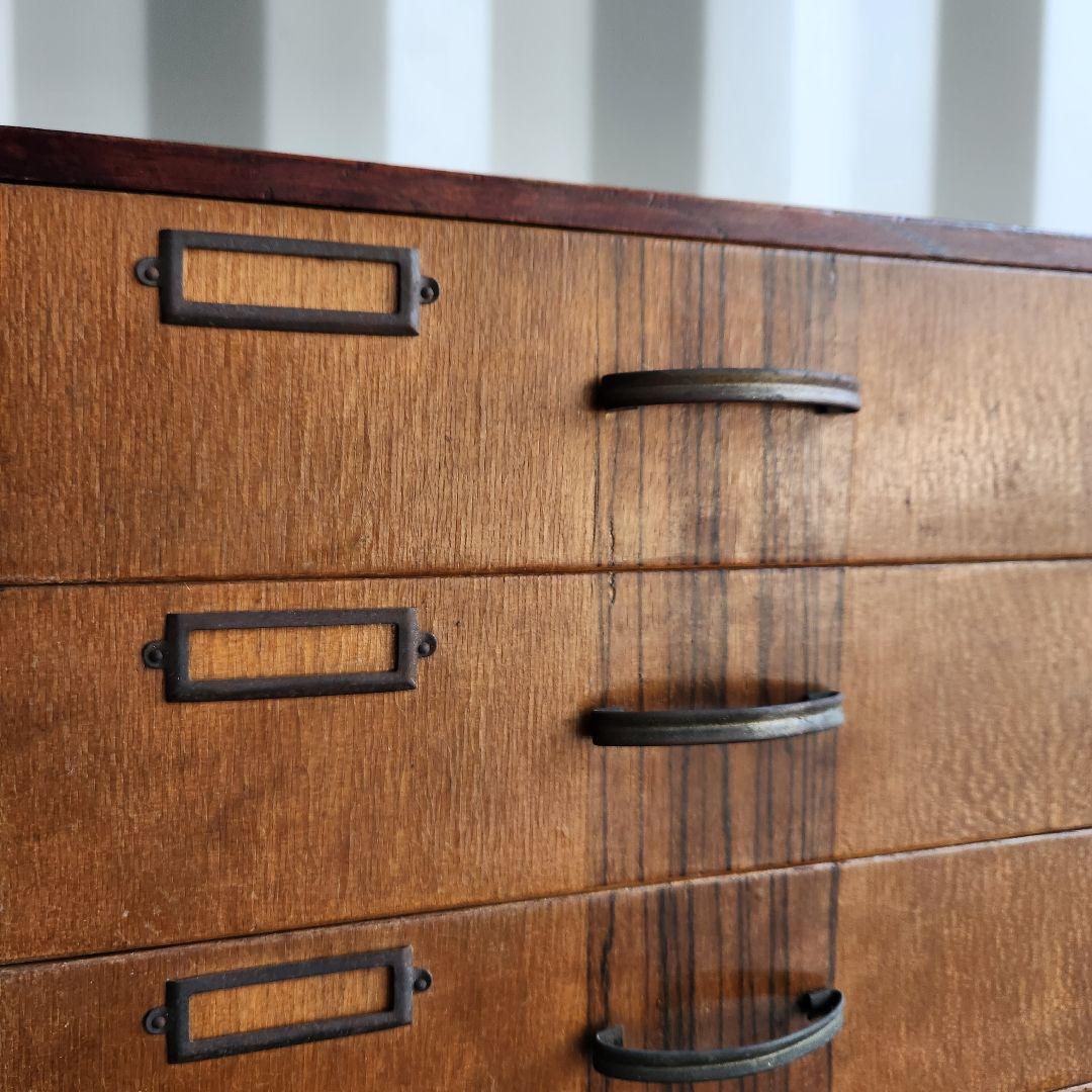 ジャパンヴィンテージ　 木製 5段小引き出し 小物入れ レターケース　チェスト