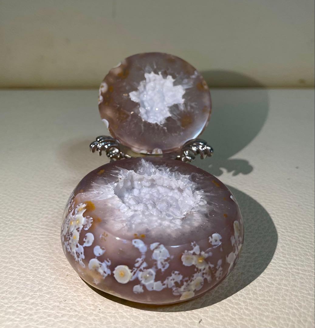 トレジャー瑪瑙 ドゥルージーアゲート 聚宝盆 雪模様 シュガー パワーストーン