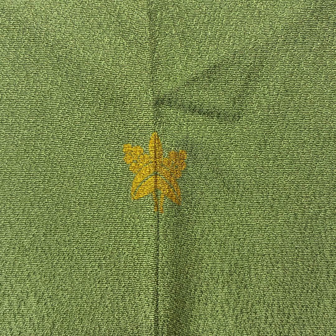 D82訪問着 花模様 流水 金彩 一つ紋 正絹着物 袷 しつけ糸付き未使用極美品