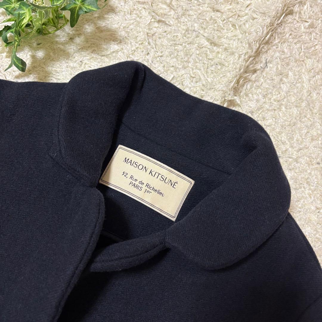 MAISON KITSUNÉ ネイビーウールコート　レディース　ショート