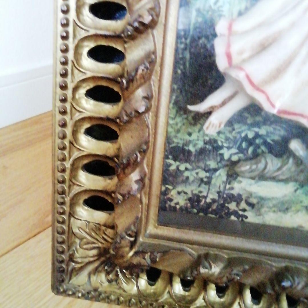 イタリア製　ビンテージ　額　立体絵画