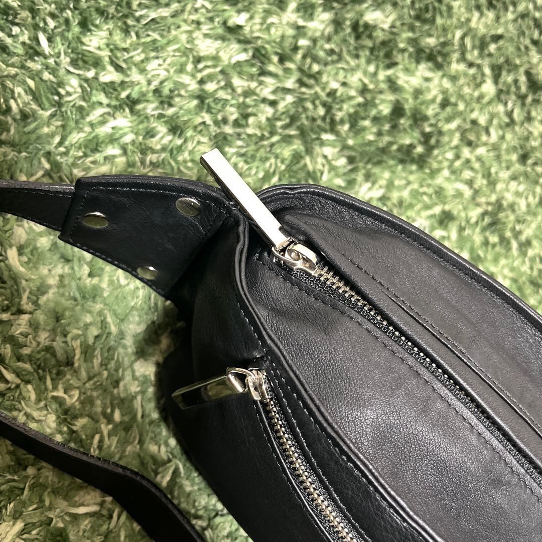 M.U.L. キャンディバッグ　レザー　ブラック　ソフトダメージオイルレザー