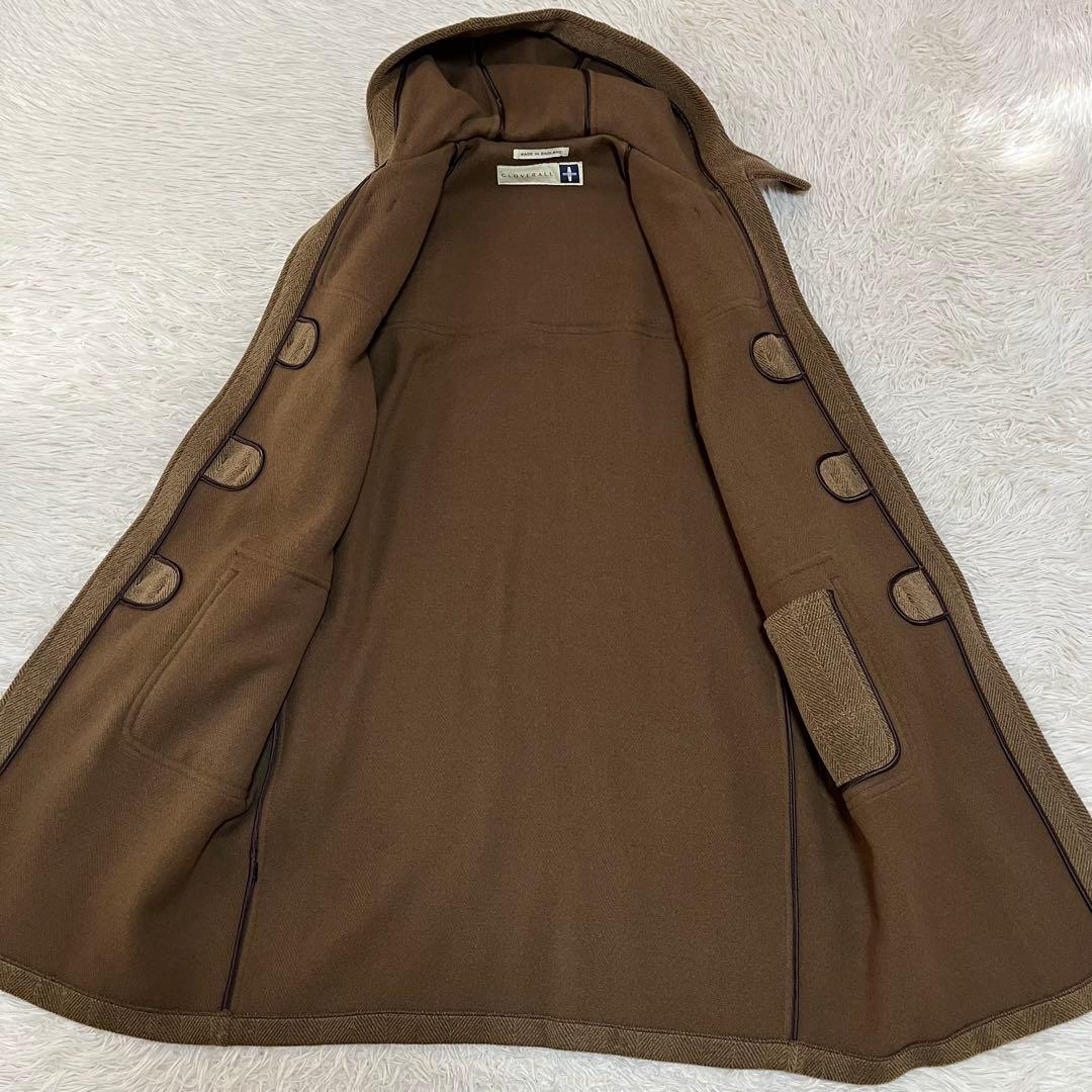 【美品】グローバーオール　キングストン　ヘリンボーンウール　ロングダッフルコート