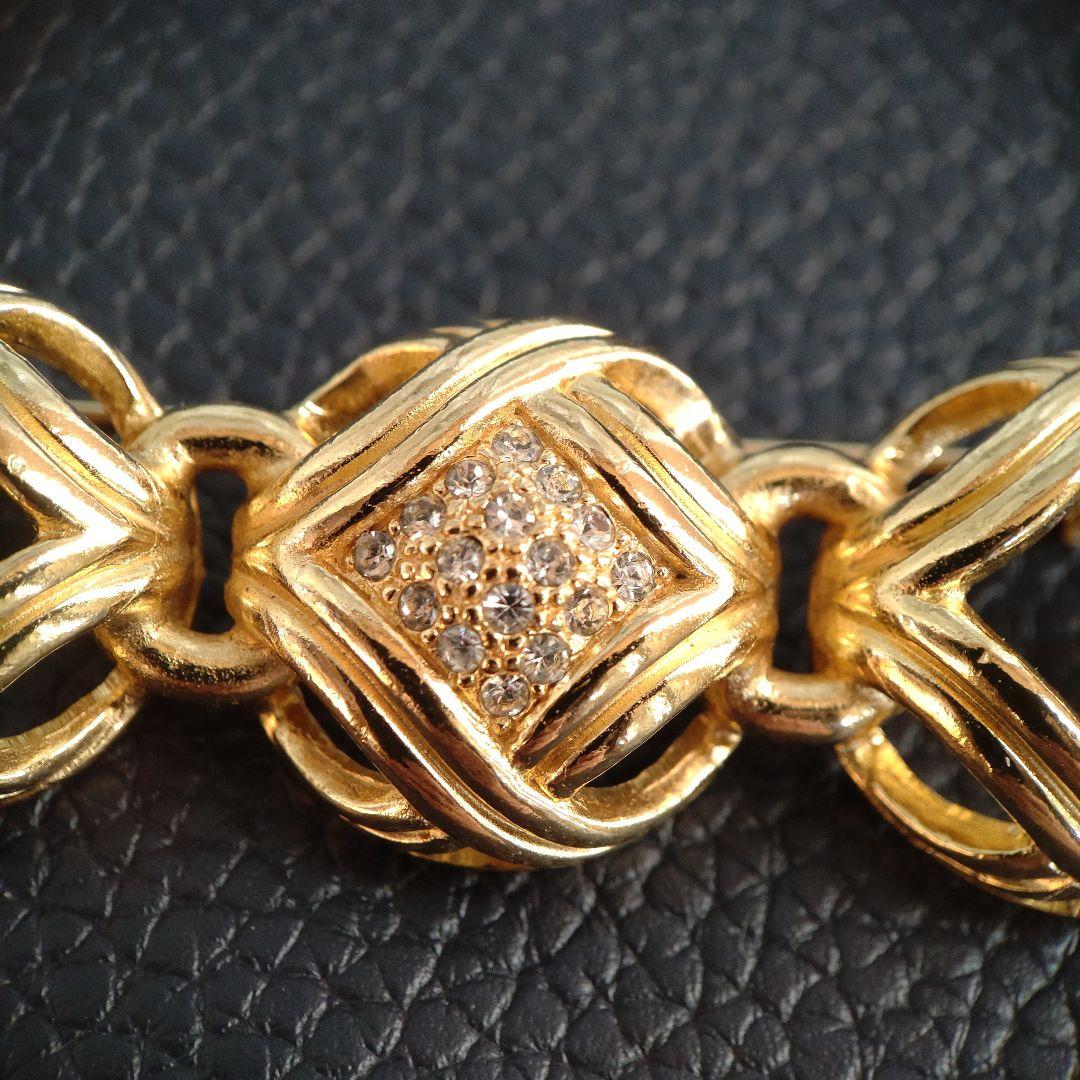 Christian Dior　ディオール　ラインストーンブローチ