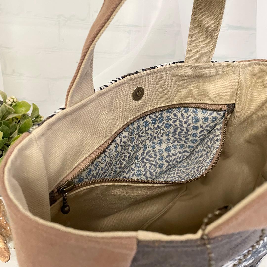 ハンドメイド　ラウンドトートバッグ ミナペルホネン　rosy 450