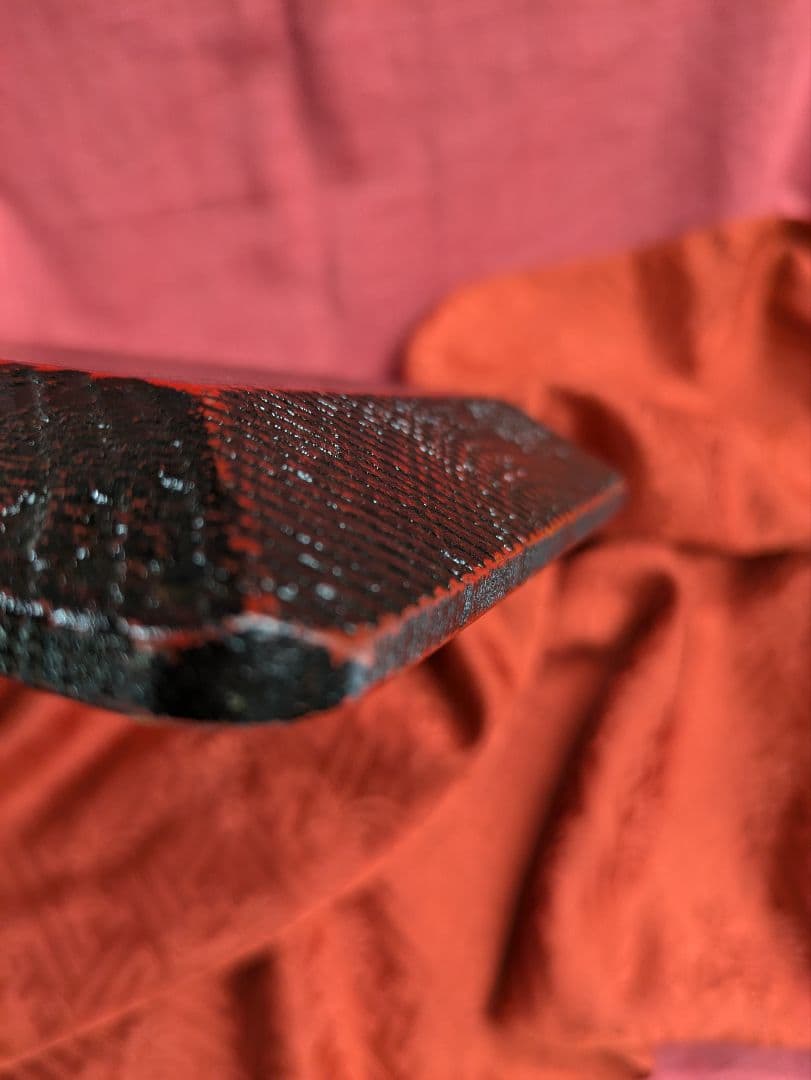 ５枚組　木製 長方形 プレート 黒赤模様 約24cm　珍味入れ