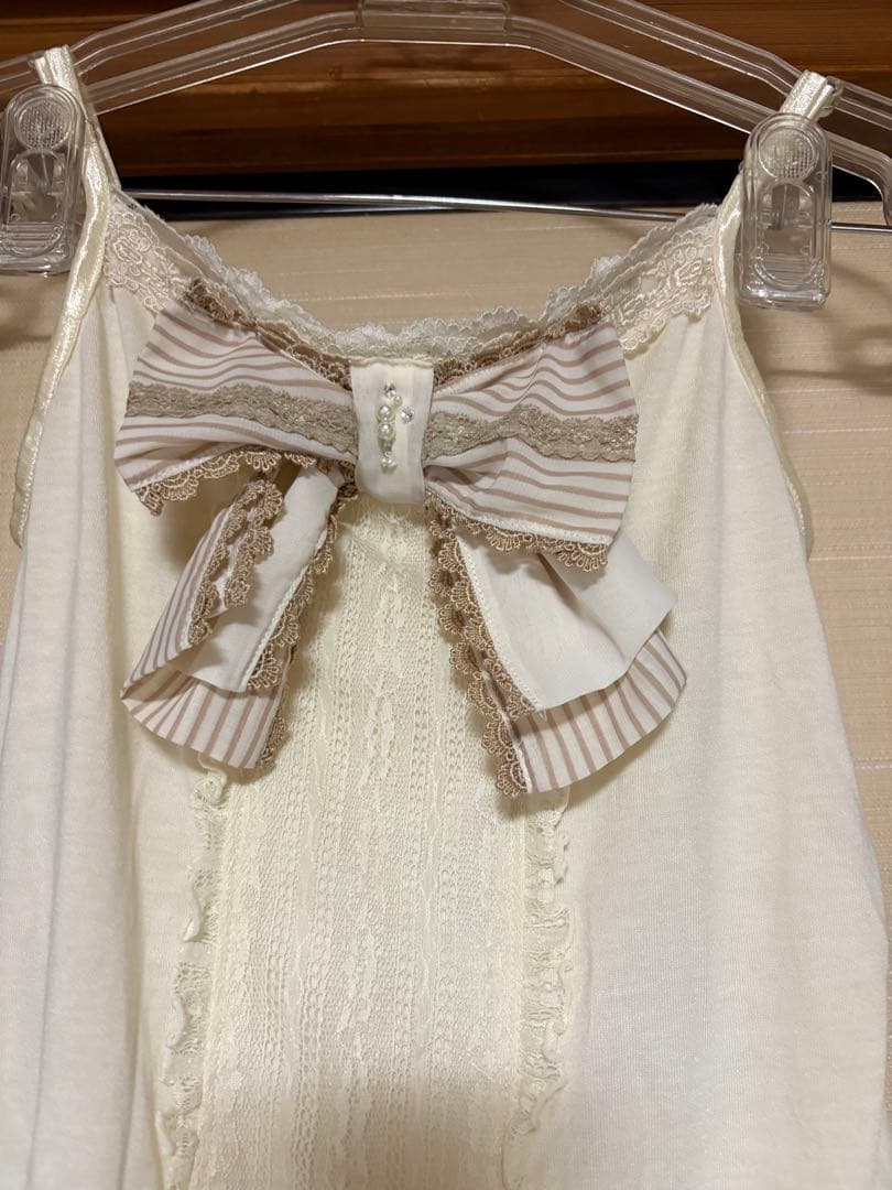 axes femme ストライプビッグリボンキャミソール