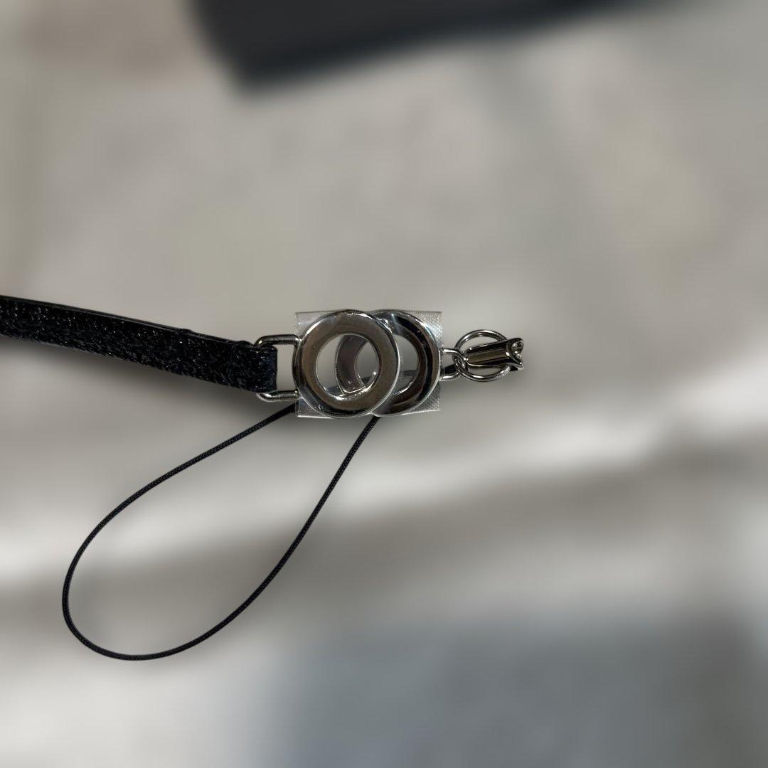 ブルガリ 首かけストラップ ブルガリブルガリ レザー ブラック パラジウム