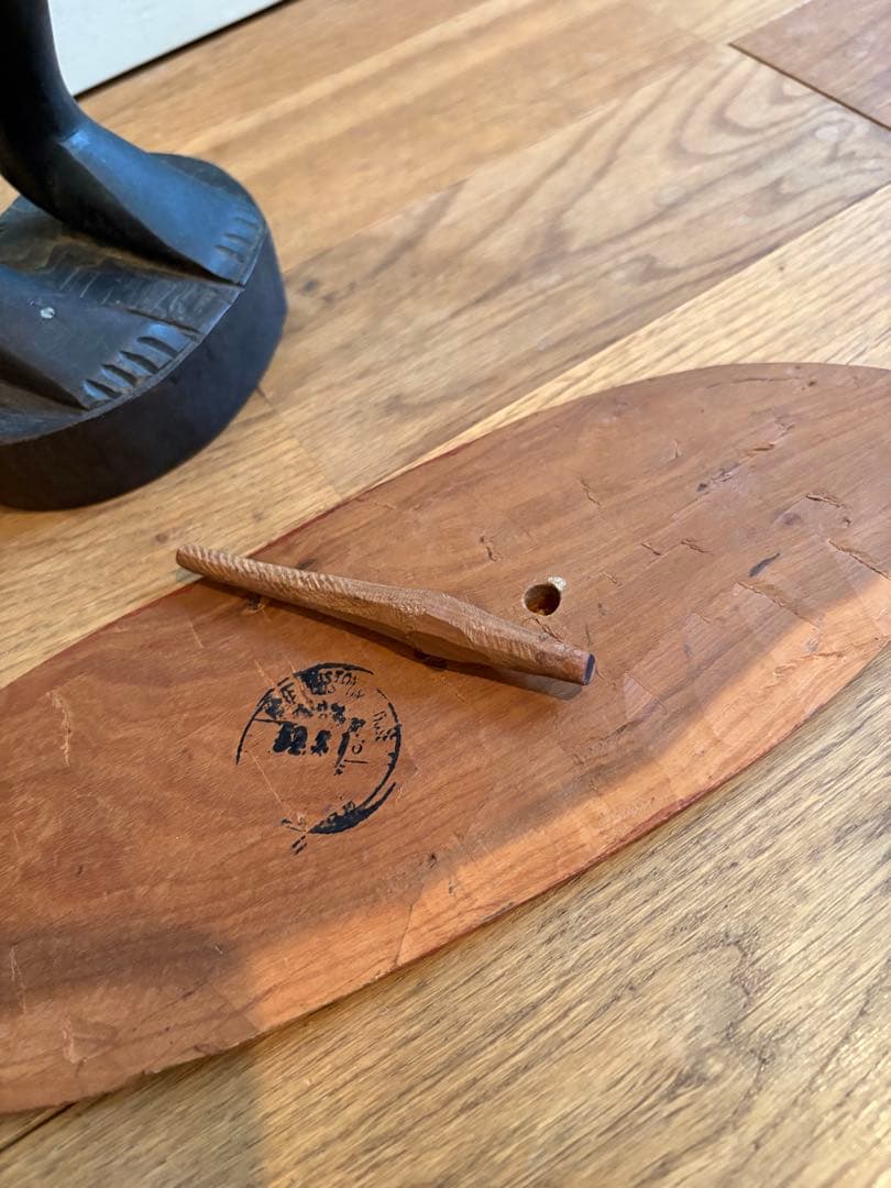 アフリカ民芸品　アンティーク60㎝サイズ　タンザニアマサイ族　木彫りペア人形