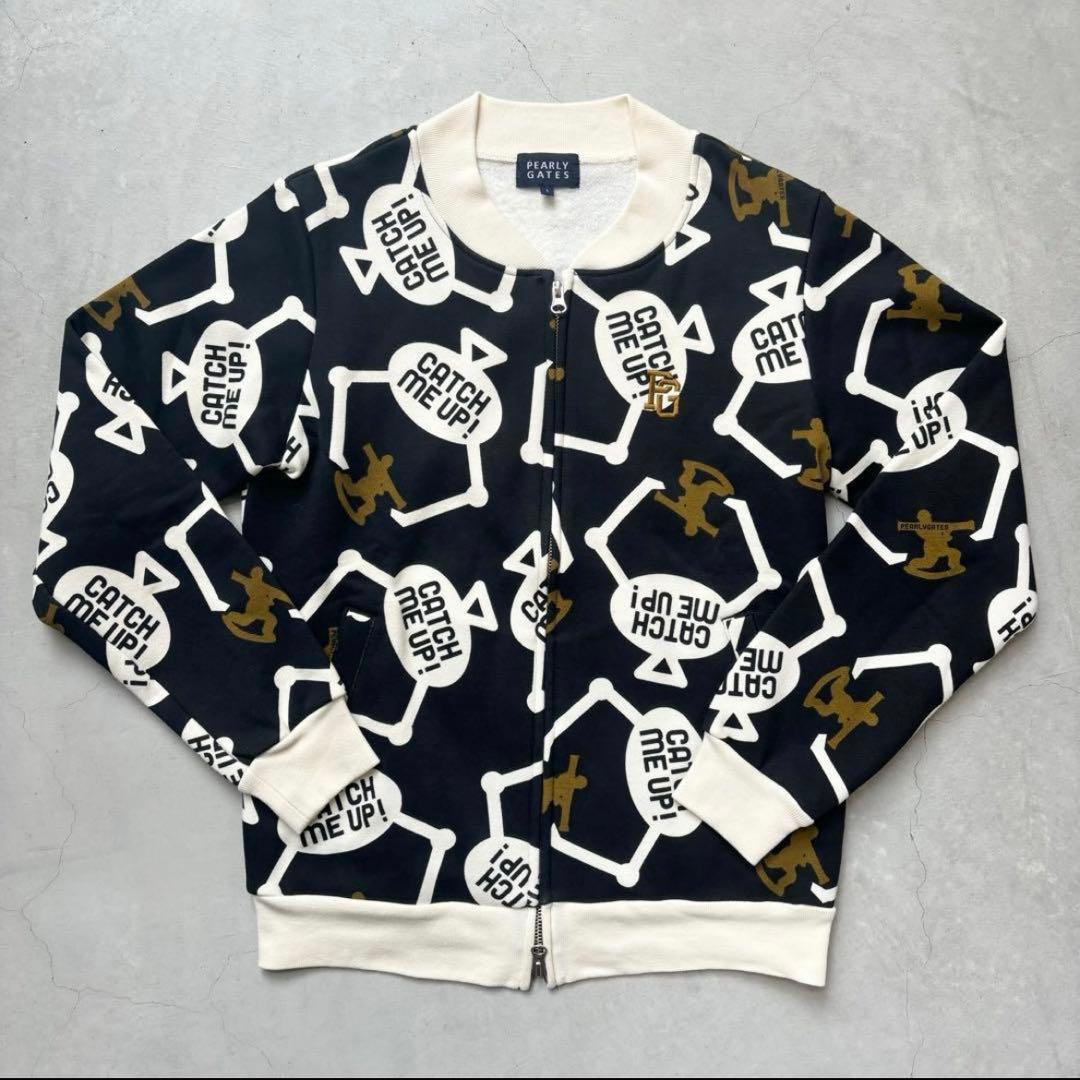 PEARLY GATES 総柄 ダブルジップアップ 裏起毛 ブルゾン サイズ1
