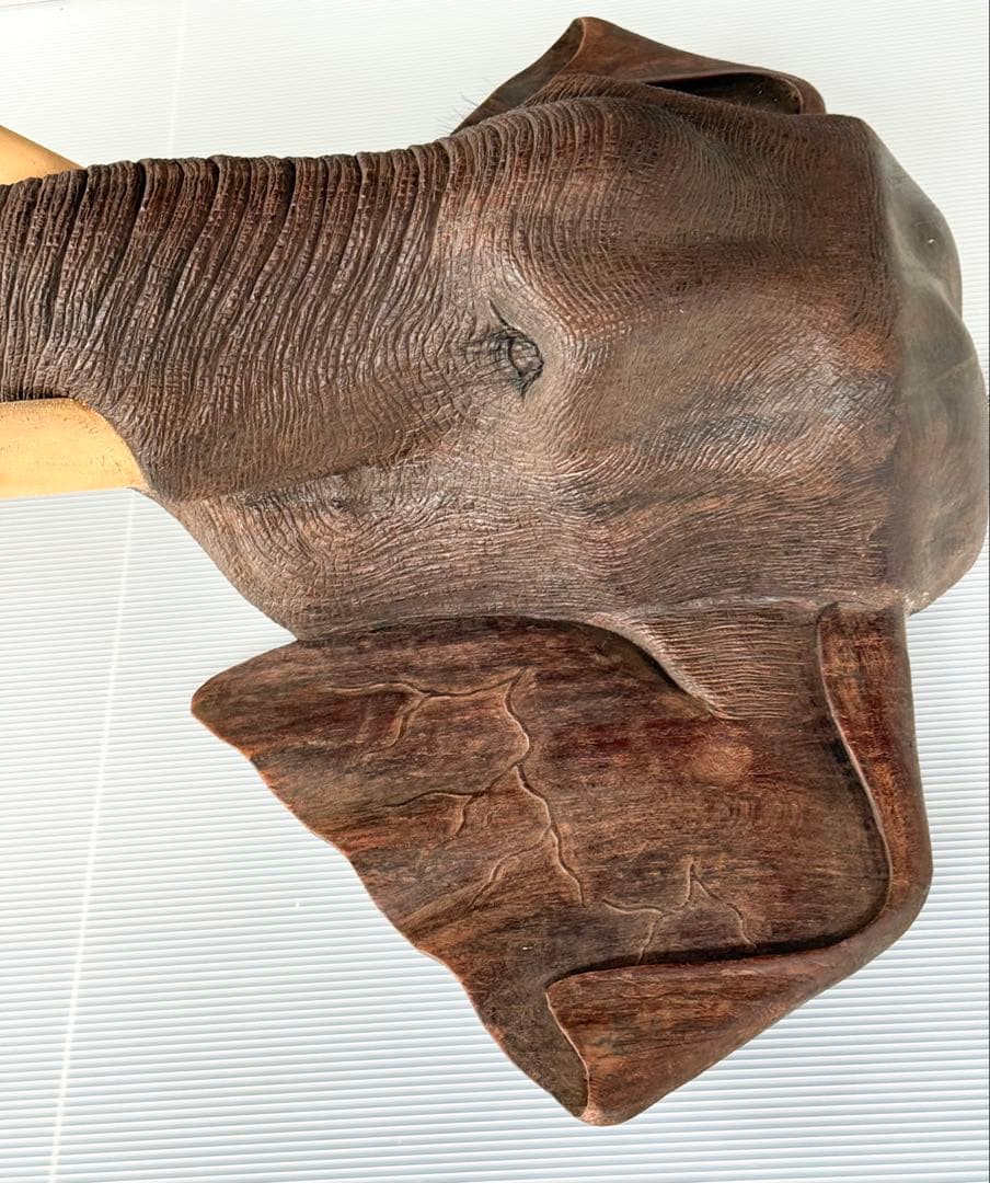 ハムタン サイズ大♪ リアル 彫刻 アンティーク 木製 ゾウ 象