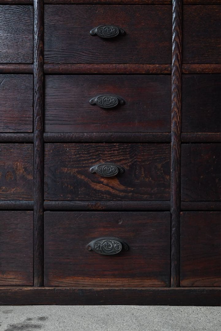 最終値① 店舗什器 引出 古家具 古道具 古美術 骨董 アンティーク 箪笥 抽斗