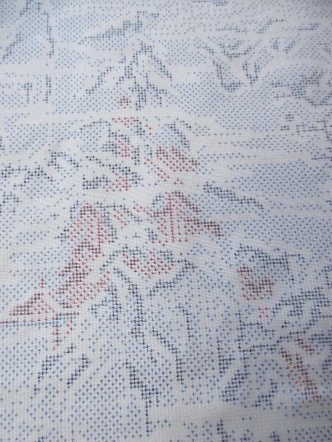 新古品！白大島紬＊７マルキ＊本場大島紬＊楼閣山水＊着物＊１６４ｃｍ＊裄６７