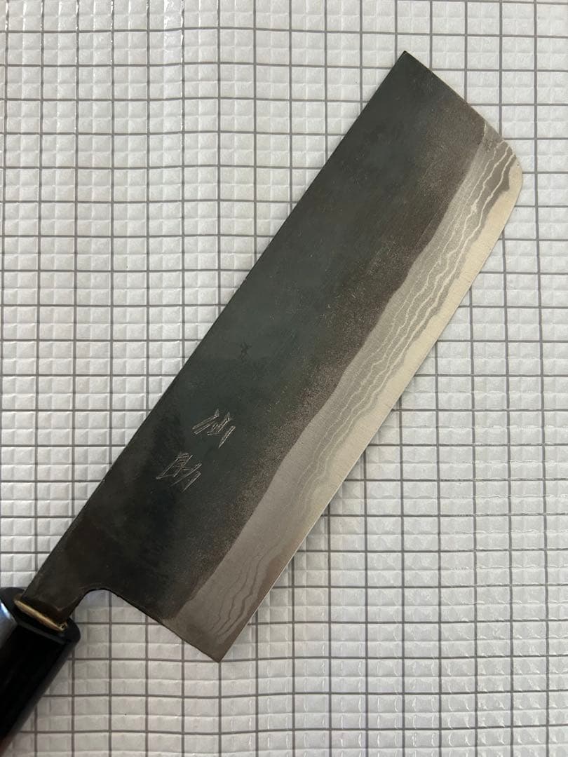 仙助 包丁 菜切 菜切包丁 165mm 安来鋼青紙２号 紫檀シノギ柄 ②