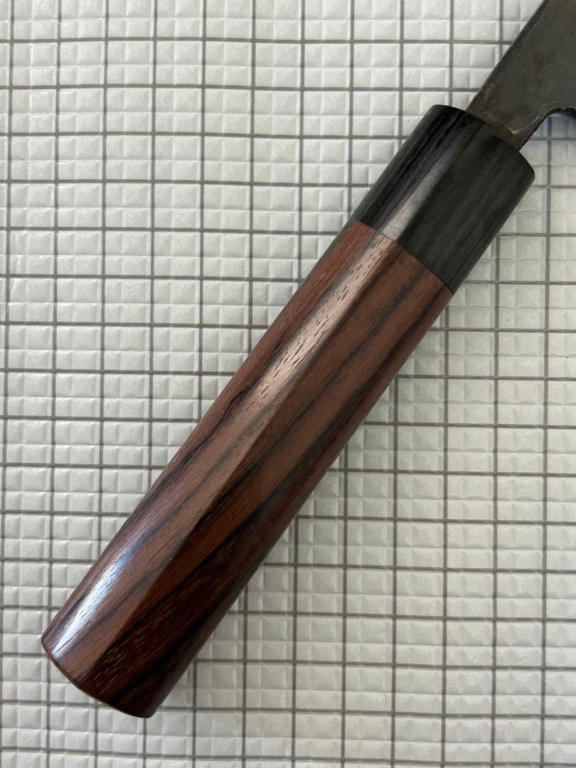 仙助 包丁 菜切 菜切包丁 165mm 安来鋼青紙２号 紫檀シノギ柄 ②
