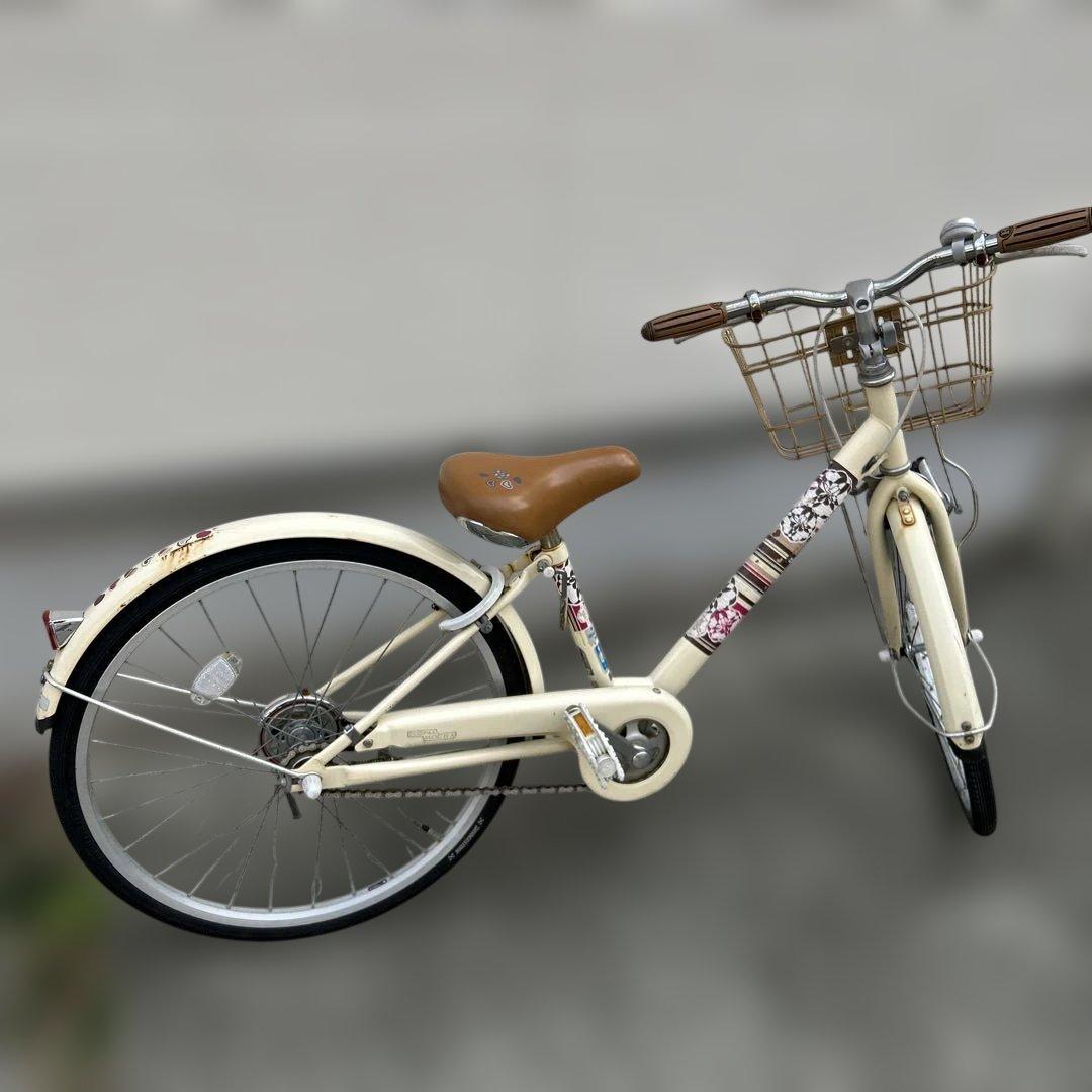 【引き取り希望】子供用自転車 クリーム色 金属バスケット付き　ブリヂストン