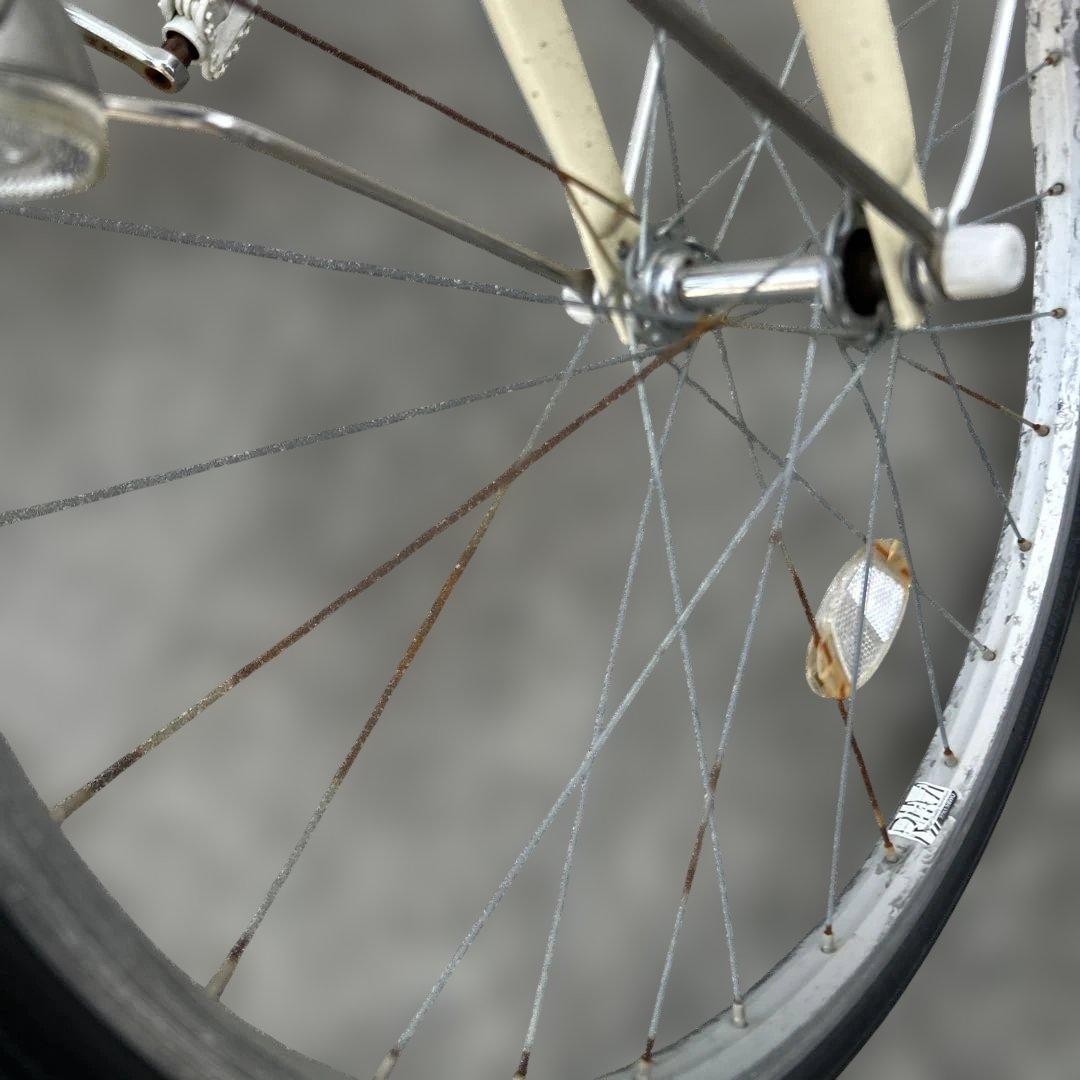 【引き取り希望】子供用自転車 クリーム色 金属バスケット付き　ブリヂストン