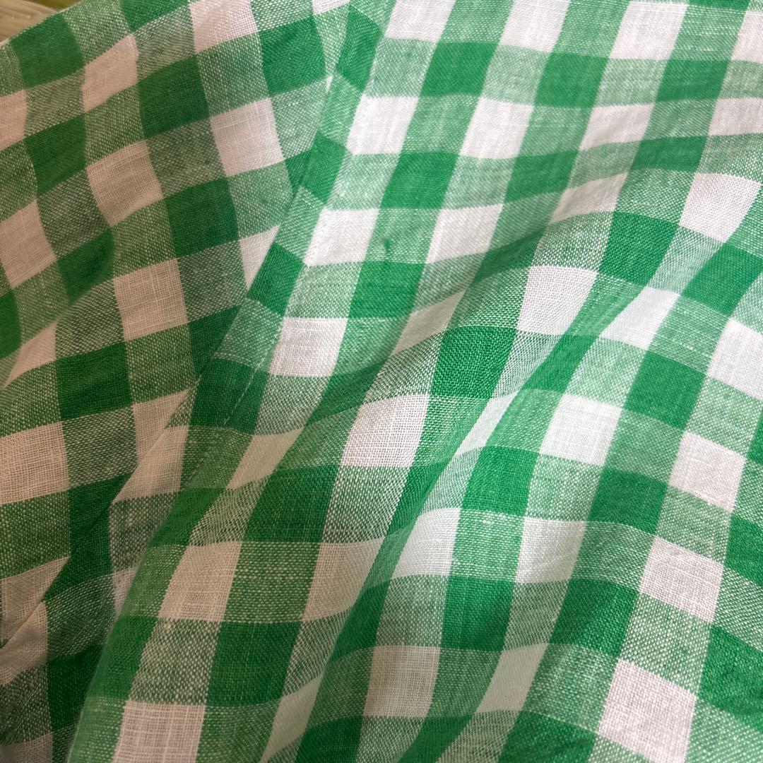 POLO RALPH LAUREN ワイド クロップド ギンガム リネン シャツ