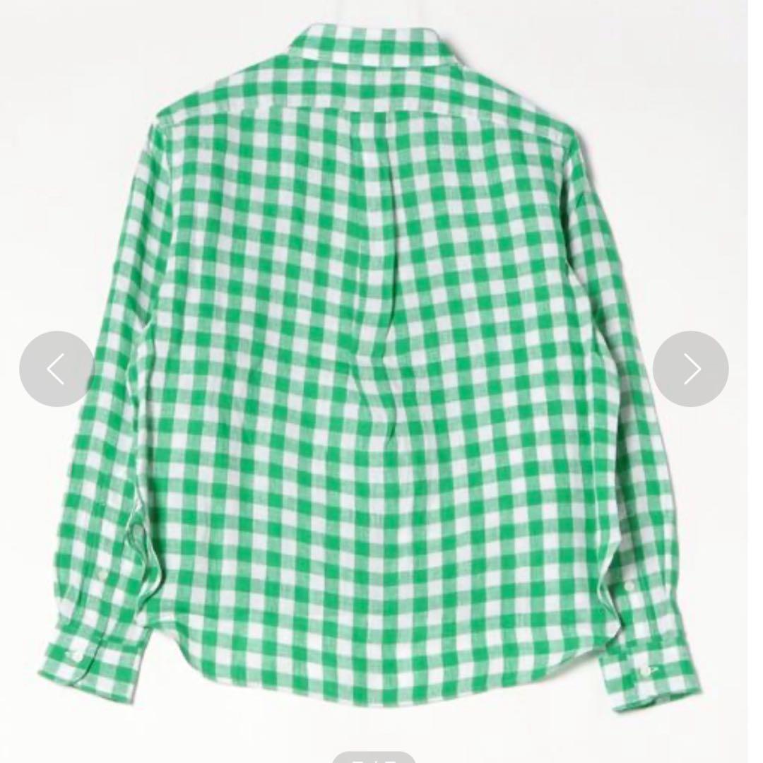 POLO RALPH LAUREN ワイド クロップド ギンガム リネン シャツ